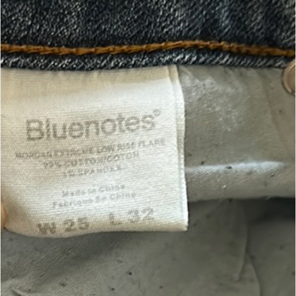 Classic Flare Bluenotes Morgan Extreme Low Rise Blue Women's Jeans - Picture 5 of 5